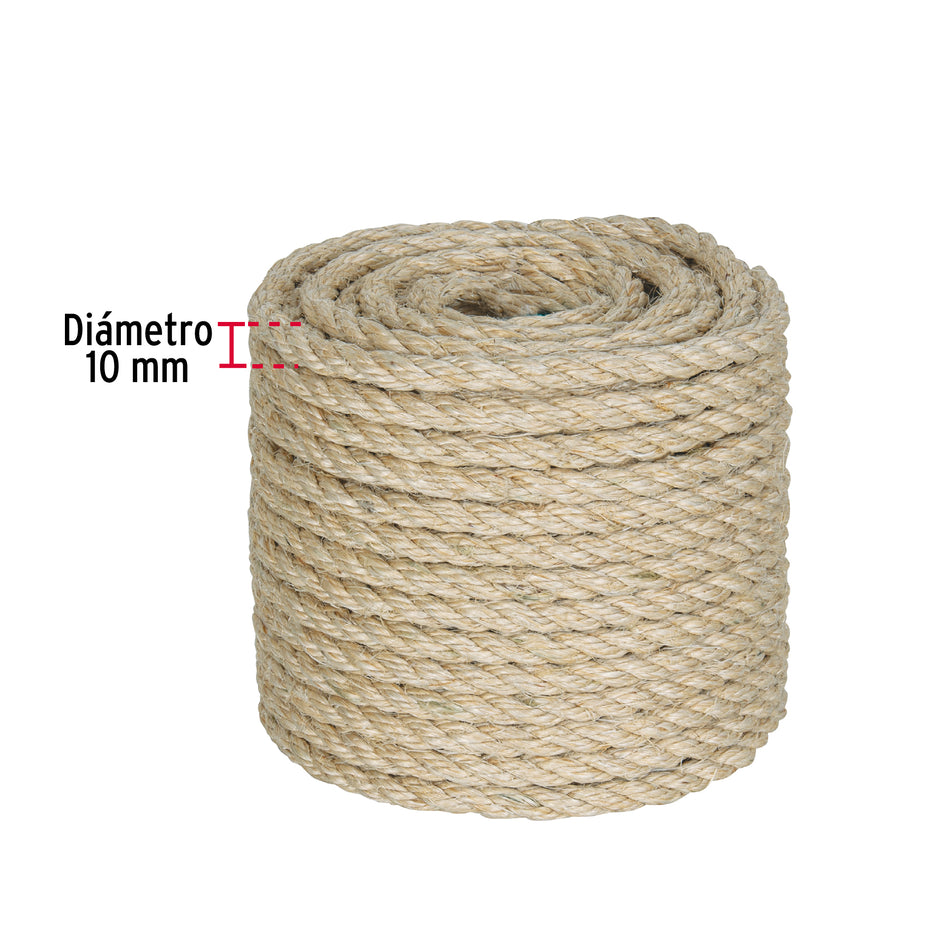 Piola de Sisal de 10 mm x 30 m natural, Fiero Caja con 3, 45660