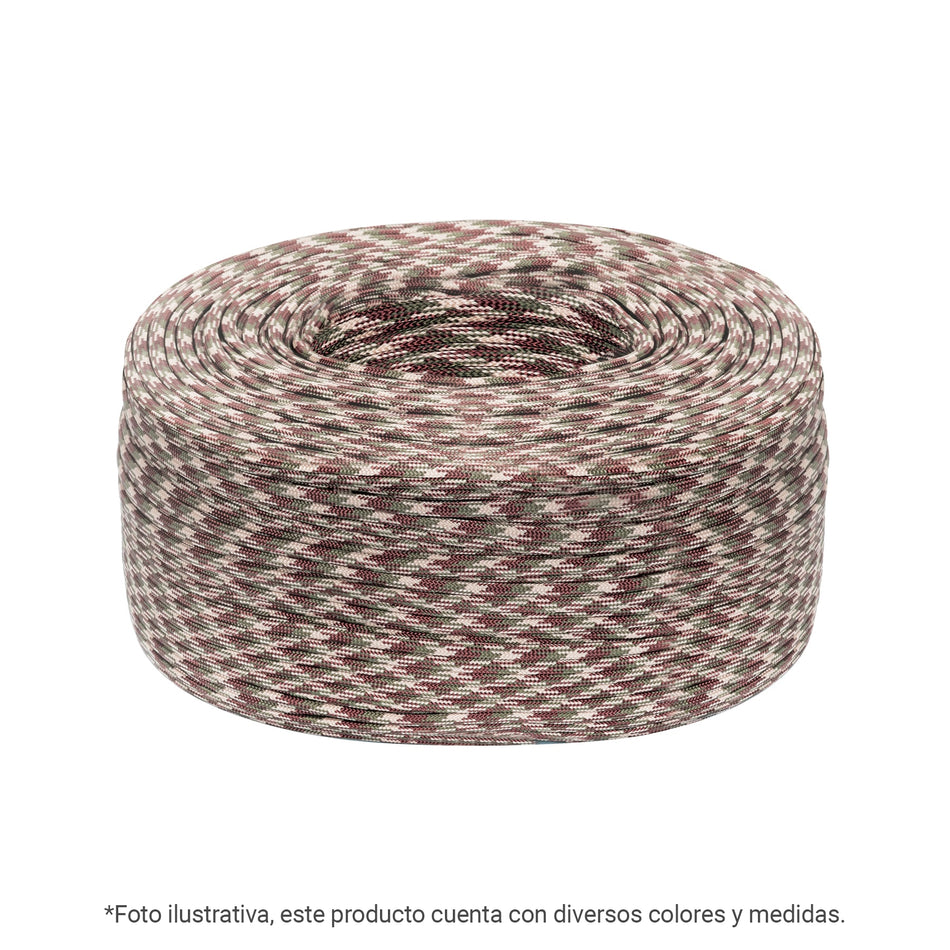 Piola de nylon paracord de 4mm, rollo, negro, 1kg, FIERO, 45578