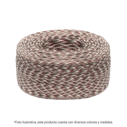 Piola de nylon paracord de 4mm, rollo, negro, 1kg, FIERO, 45578