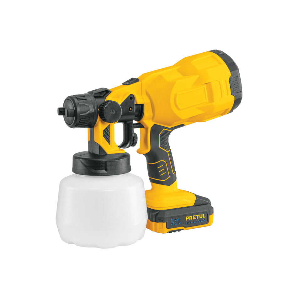 Pistola para pintar, 20V, 1 batería 2Ah, PRETUL, 29010