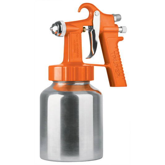 Pistola p/pintar baja presión, naranja, entrada sup, Truper Caja con 2, 19510