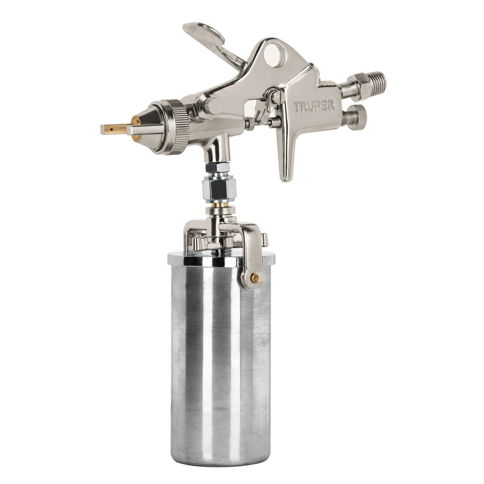 Pistola compacta p/retoque HVHP vaso alum, 1.5 mm, Truper Caja con 2, 14088