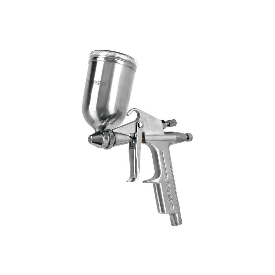 Pistola compacta p/retoque LVMP vaso alum, 0.5 mm, Truper Caja con 2, 11098