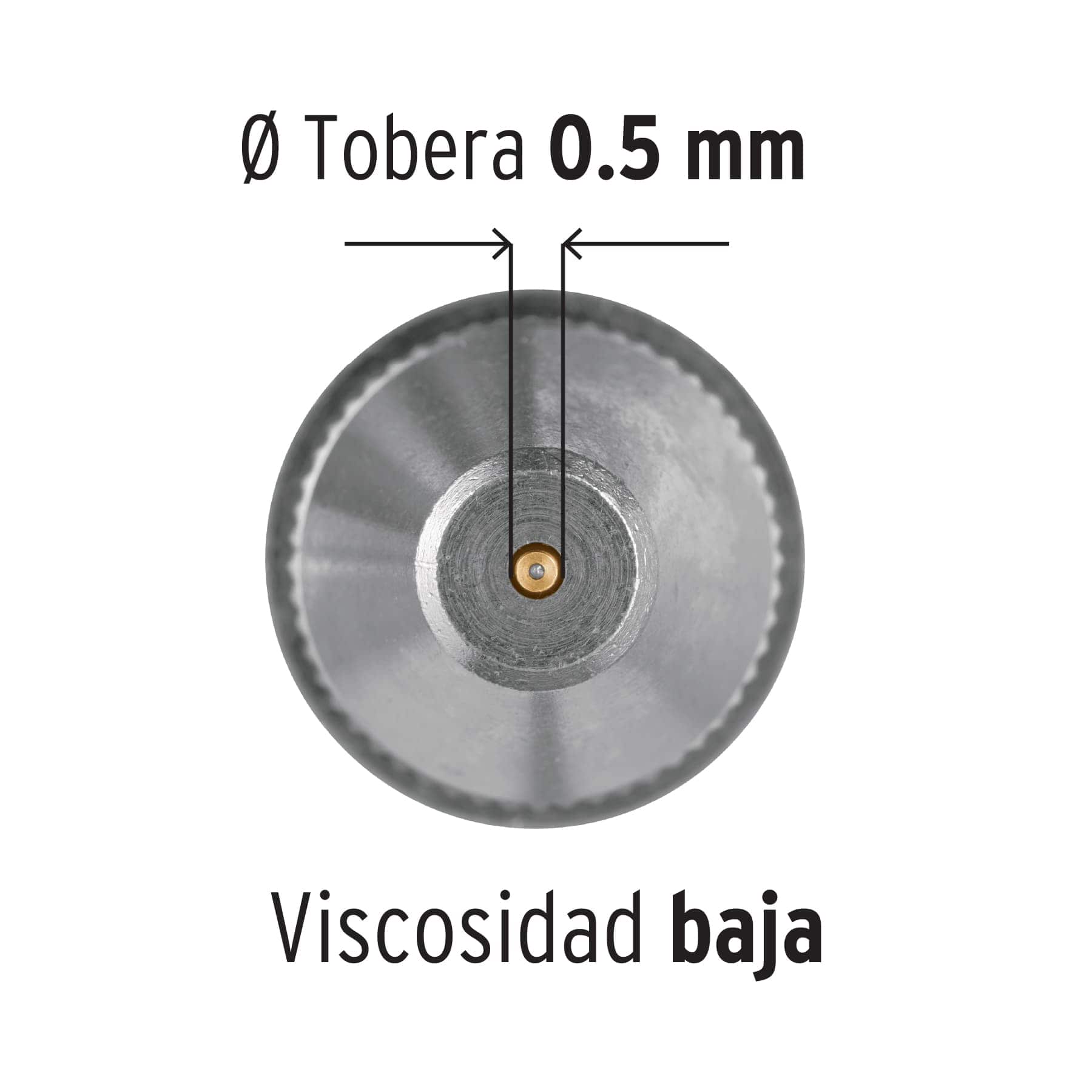 Pistola compacta p/retoque LVMP vaso alum, 0.5 mm, Truper, 11098