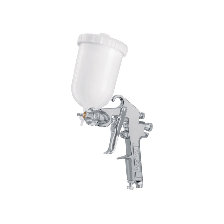 Pistola p/pintar gravedad LVMP vaso plástico, 2 mm, Truper Caja con 2, 101857