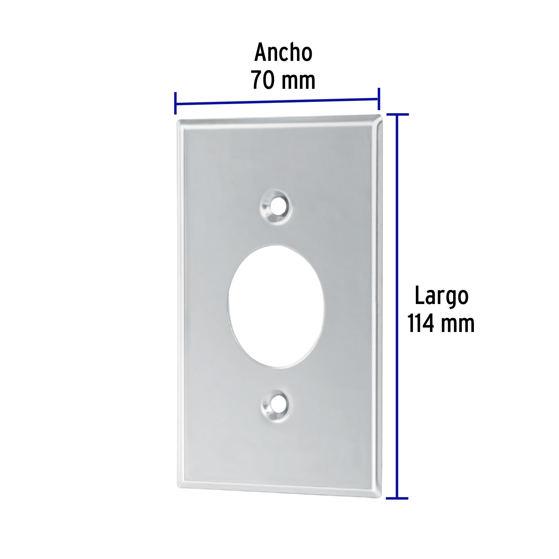 Placa de Acero Inoxidable para contacto sencillo, Standard, 46546