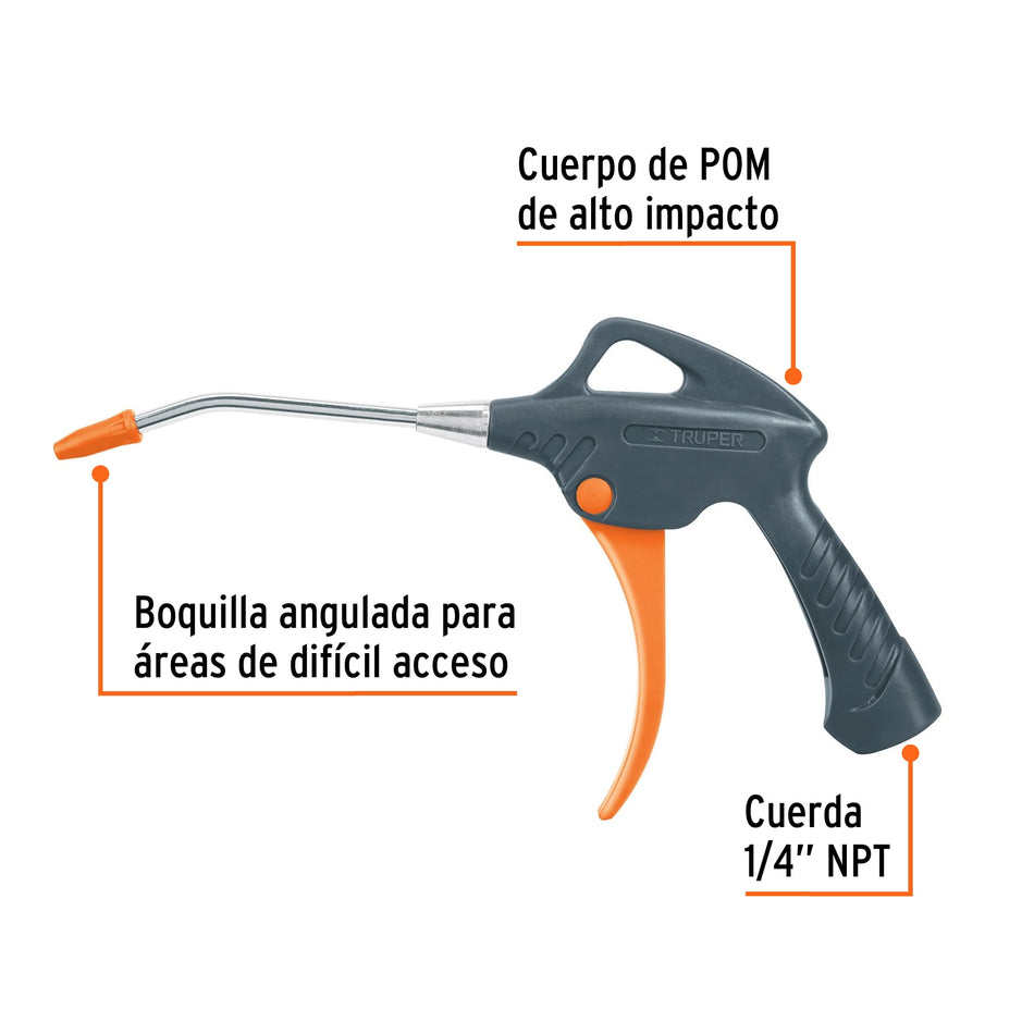 Pistola plástica para sopletear, 6', Truper Caja con 2, 10648