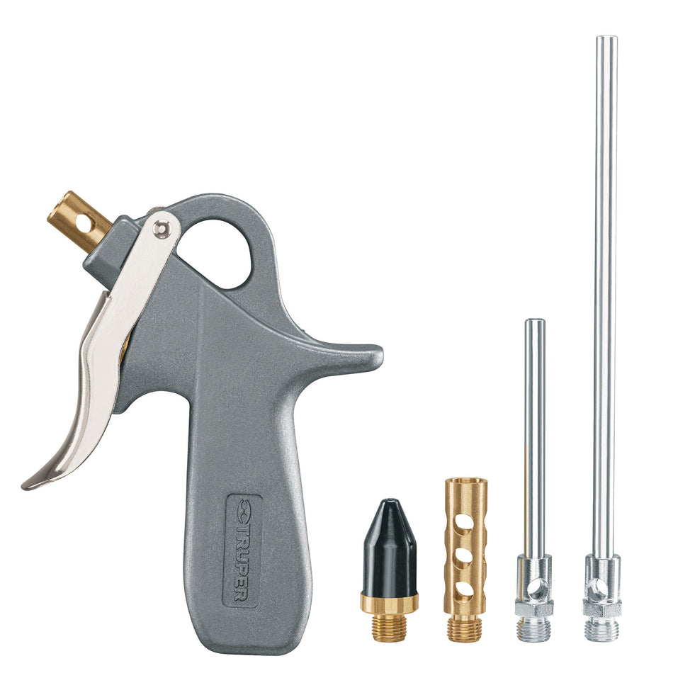 Pistola para sopletear con 5 boquillas, Truper Caja con 3, 10645