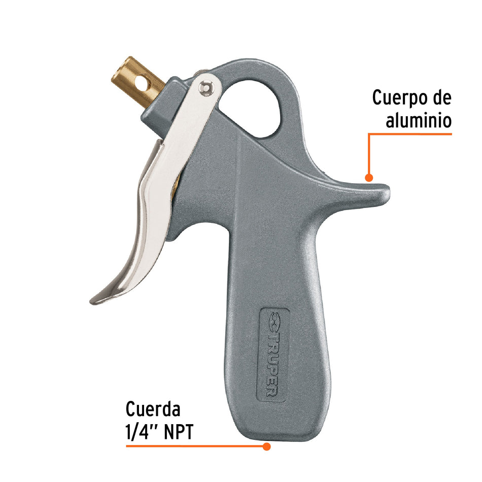 Pistola para sopletear con 5 boquillas, Truper Caja con 3, 10645