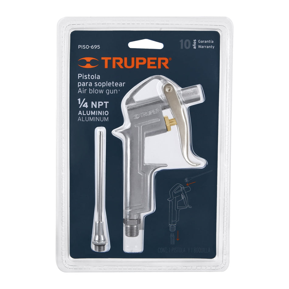 Pistola para sopletear, con extensión de 4, Truper Caja con 2, 19235