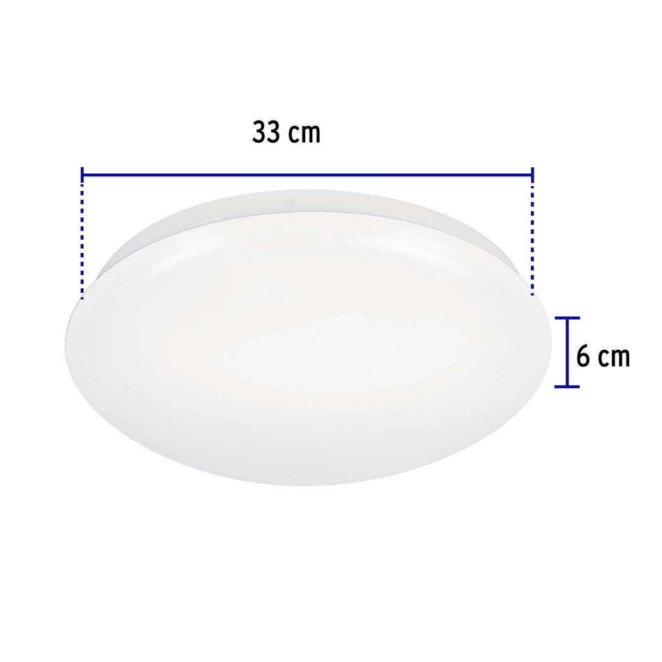 Luminario LED 8W plafón decorativo liso, luz de día,BASIC Caja con 2, 47374