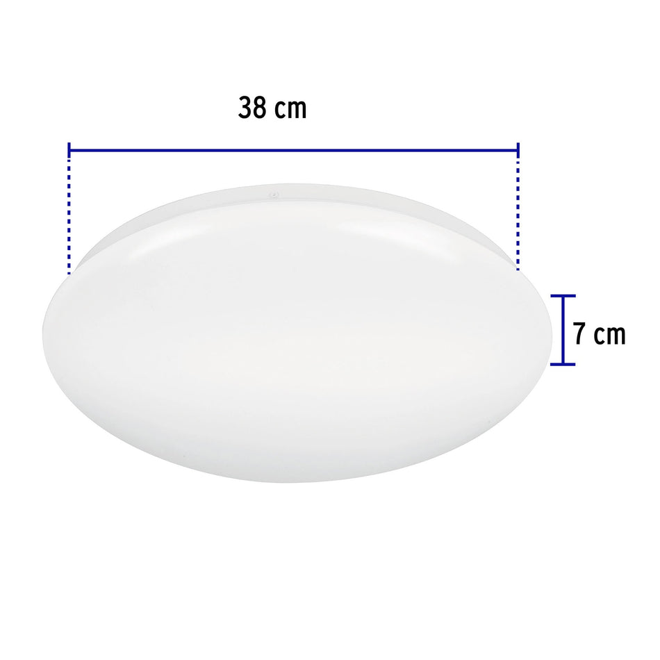 Luminario LED 22W plafón decorativo liso, luz de día,BASIC Caja con 2, 47377