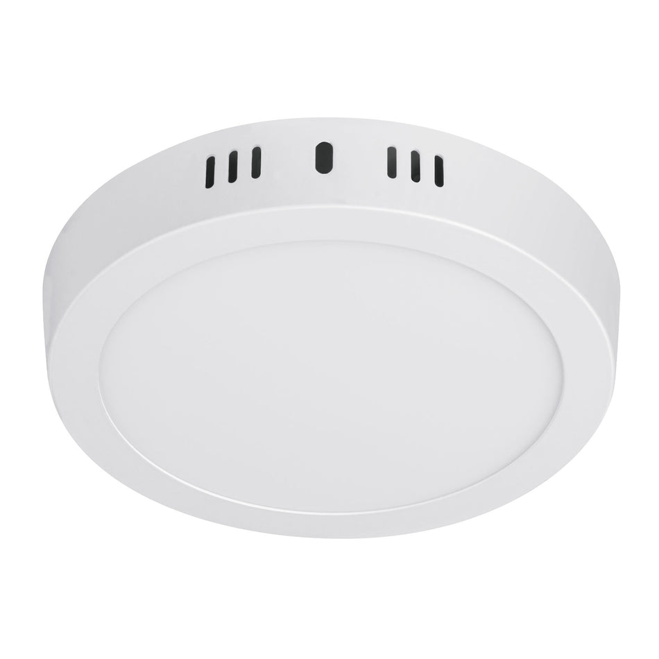 Luminario LED tipo plafón 12 W, redondo, luz de día, blanco Caja con 4, 46713
