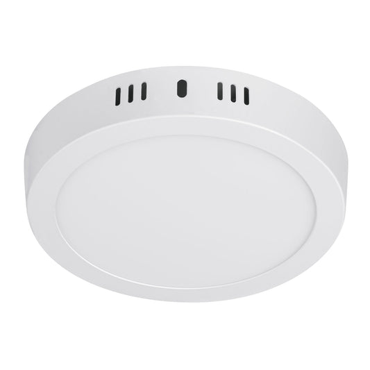 Luminario LED tipo plafón 12 W, redondo, luz cálida, blanco Caja con 4, 48257