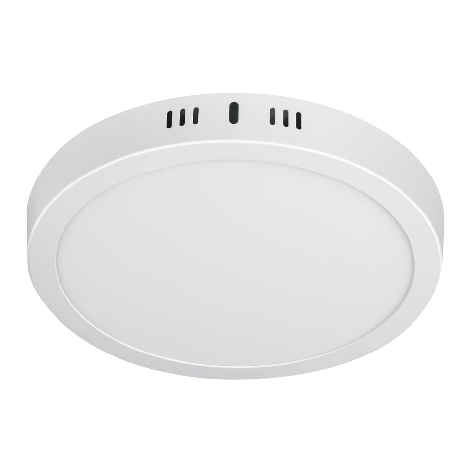 Luminario LED tipo plafón 18 W, redondo, luz de día, blanco Caja con 4, 46715