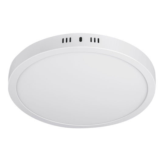 Luminario LED tipo plafón 24 W, redondo, luz cálida, blanco Caja con 2, 48259