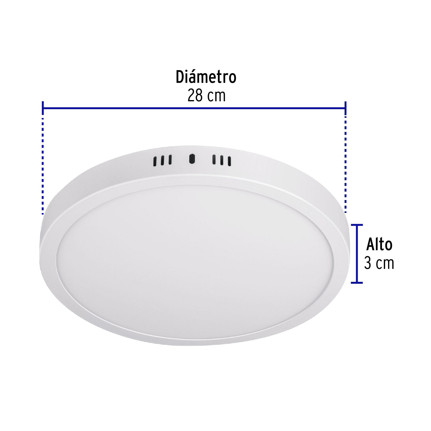 Luminario LED tipo plafón 24 W, redondo, luz de día, blanco, 46717