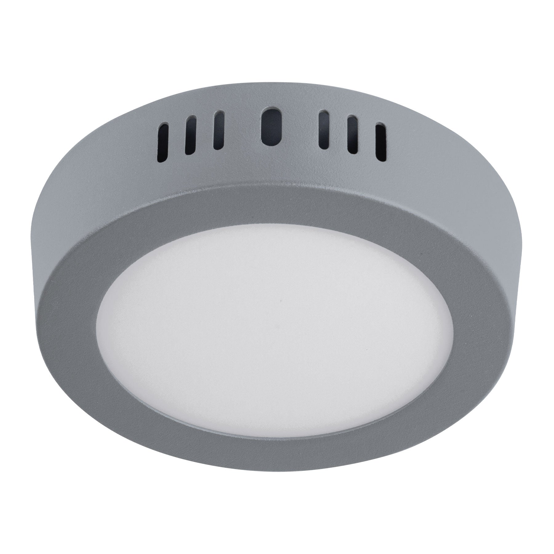 Luminario LED tipo plafón 6 W, redondo, luz de día, gris, 47346