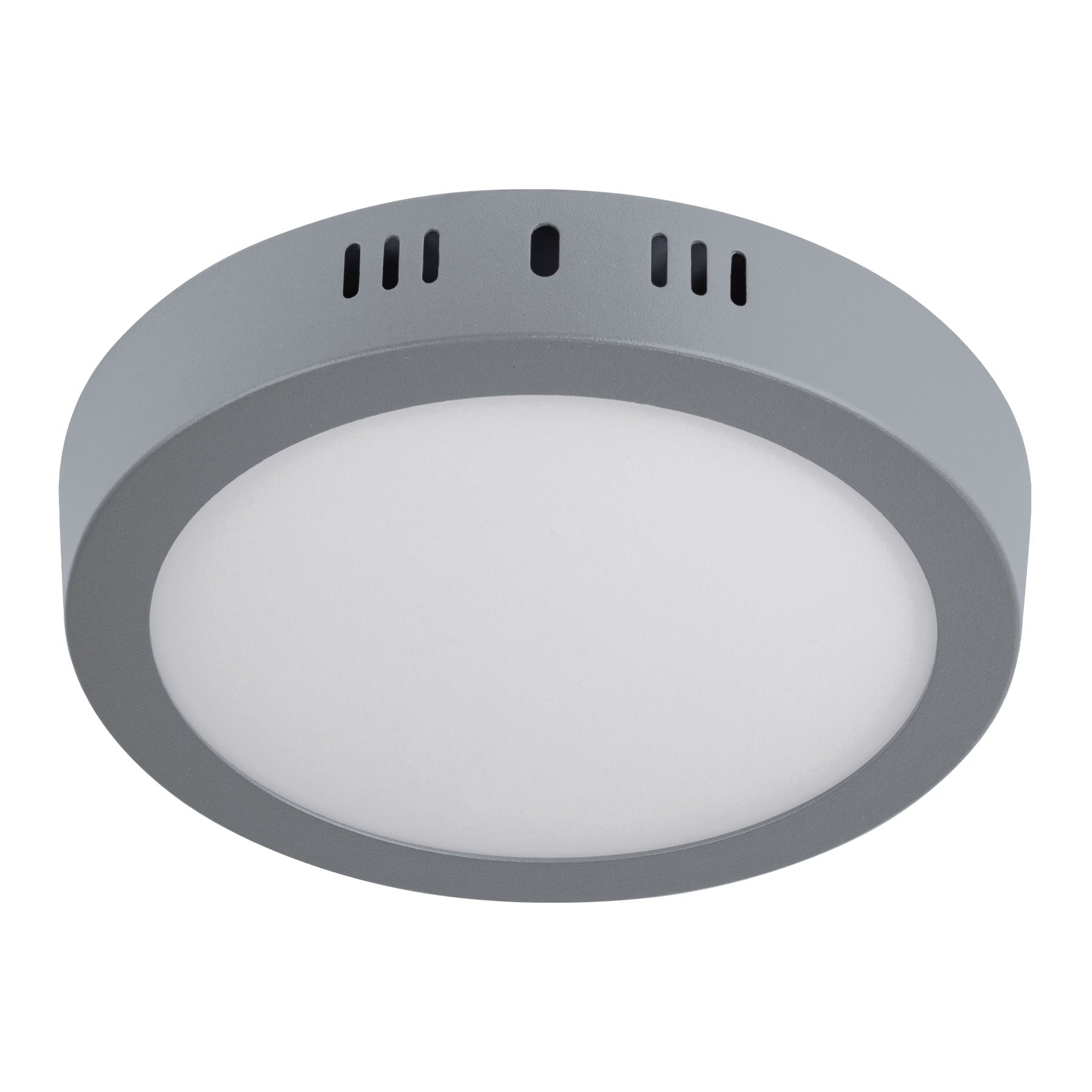 Luminario LED tipo plafón 12 W, redondo, luz de día, gris, 47347