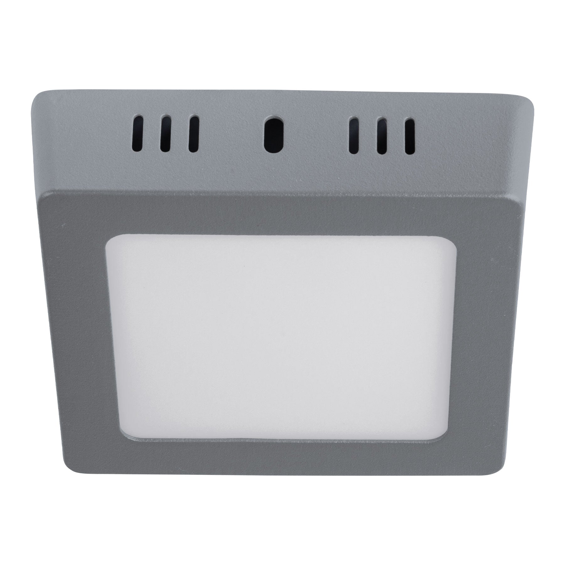 Luminario LED tipo plafón 6 W, cuadrado, luz de día, gris, 47446