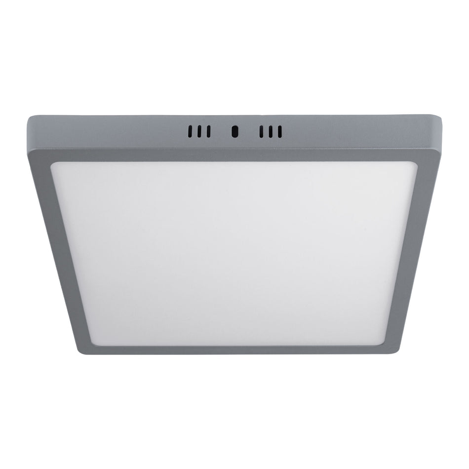 Luminario LED tipo plafón 24 W, cuadrado, luz de día, gris Caja con 2, 47449