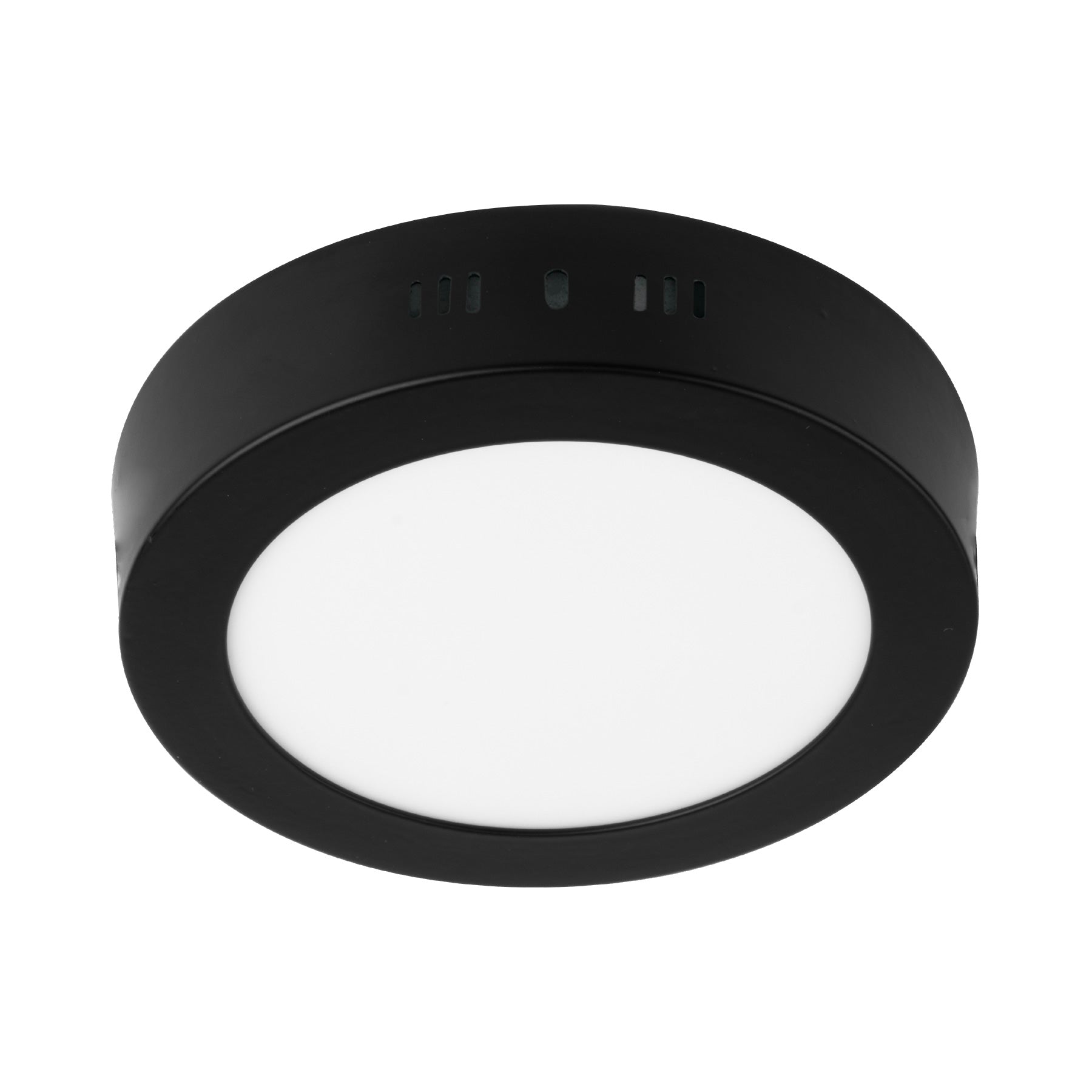 Luminario LED tipo plafón 6 W, redondo, luz de día, negro, 47395