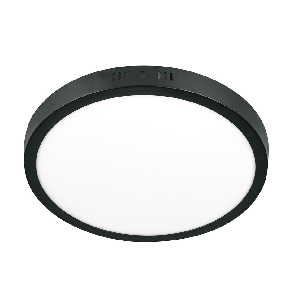 Luminario LED tipo plafón 24 W, redondo, luz de día, negro Caja con 2, 47398