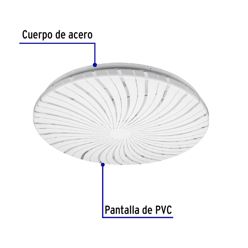 Luminario LED 18W plafón decorativo espiral luz de día,BASIC Caja con 2, 46017