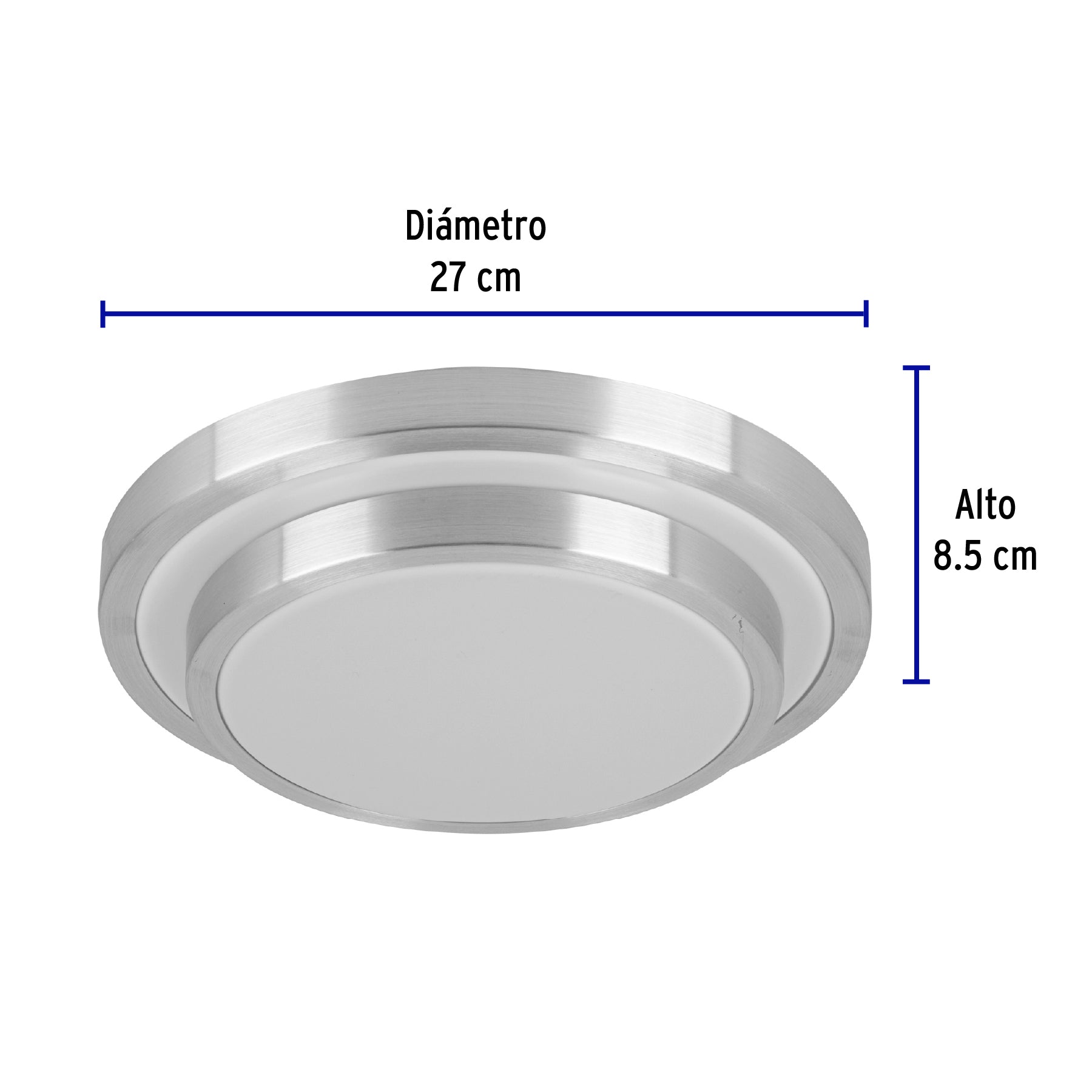 Luminario LED 18W plafón decorativo metálico, luz día,BASIC, 29007