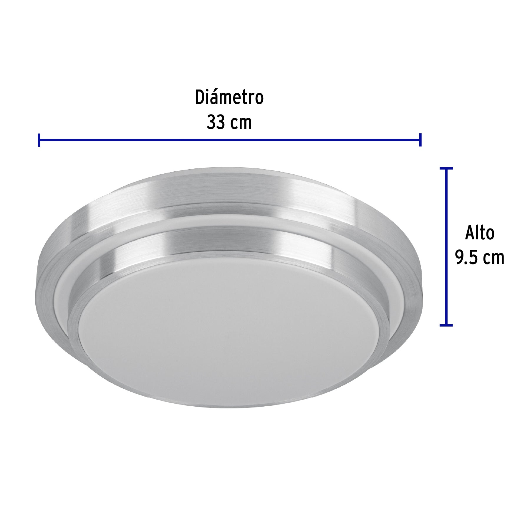 Luminario LED 22W plafón decorativo metálico, luz día,BASIC, 29008