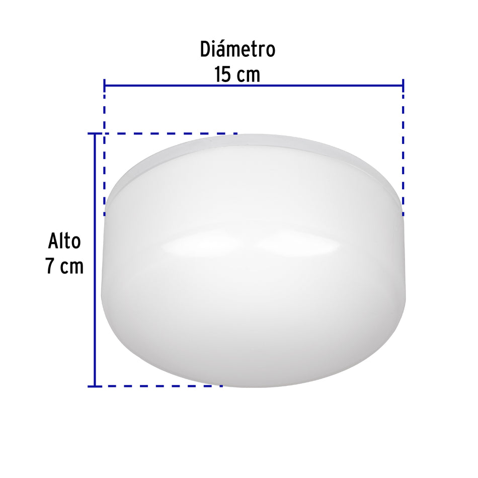 Luminario de LED 15 W tipo plafón, base E26, luz de día Caja con 2, 49804