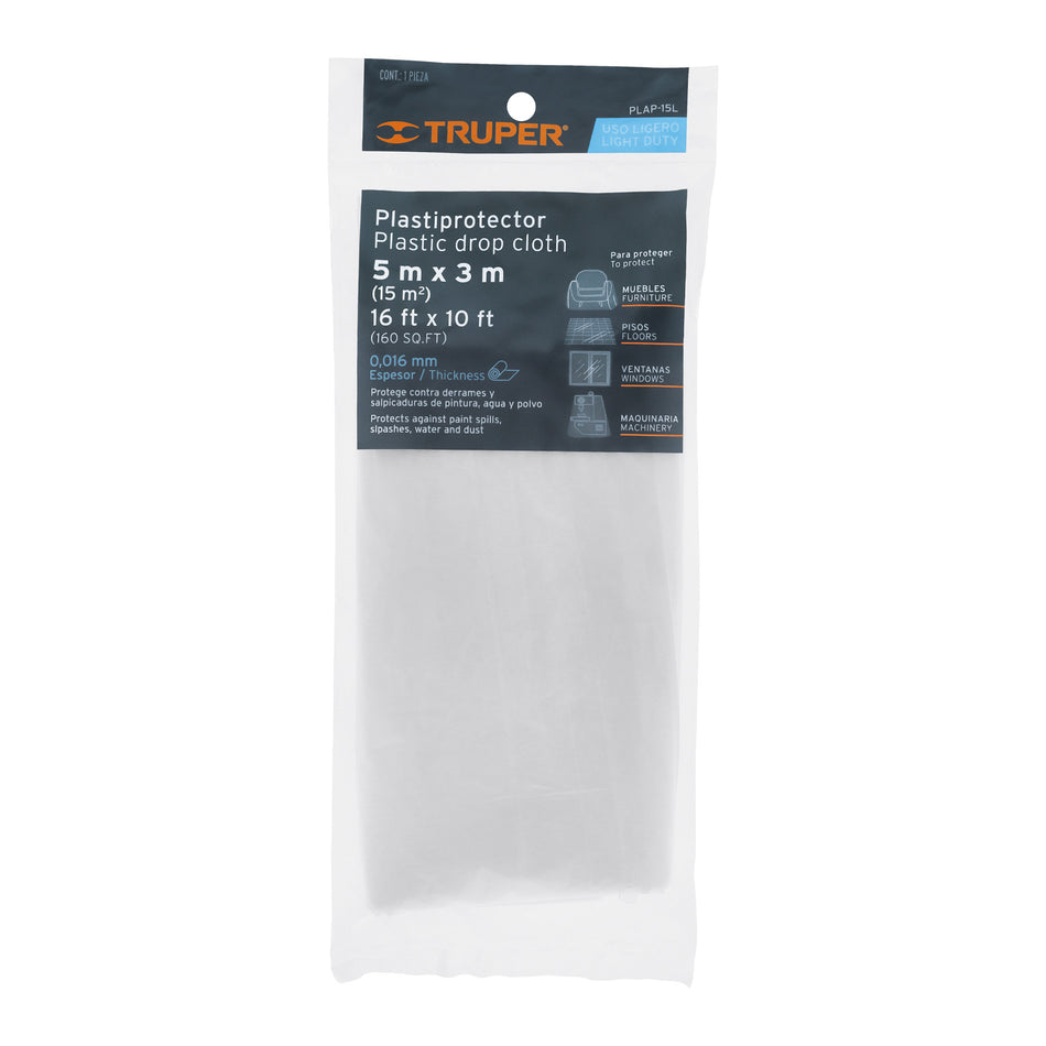 Plastiprotector 5 x 3 m, uso ligero, Truper Caja con 6, 11109