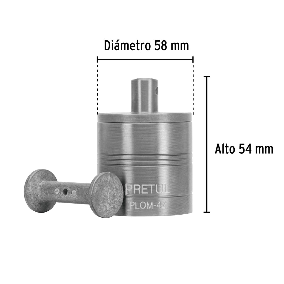 Plomada metálica de 675 g con centro, Pretul Caja con 6, 22464