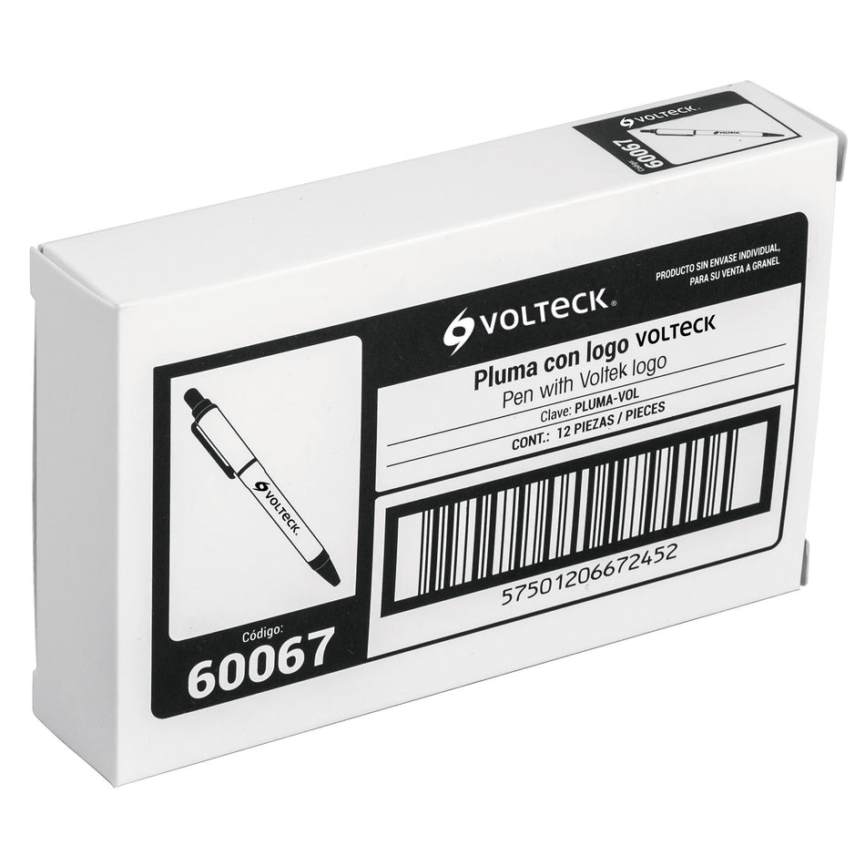 Pluma retráctil, Volteck Caja con 12, 60067
