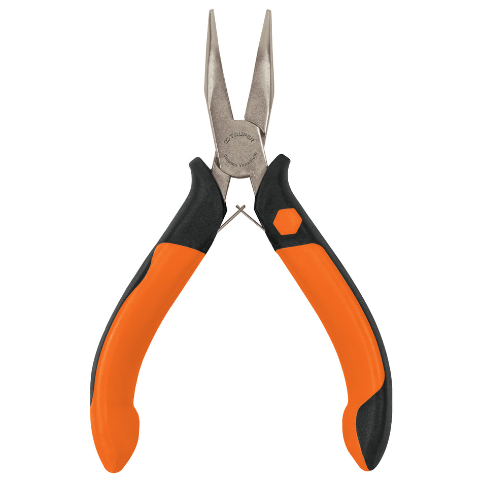 Mini pinza de punta curva 5' mango Comfort Grip, Truper Caja con 6, 17365