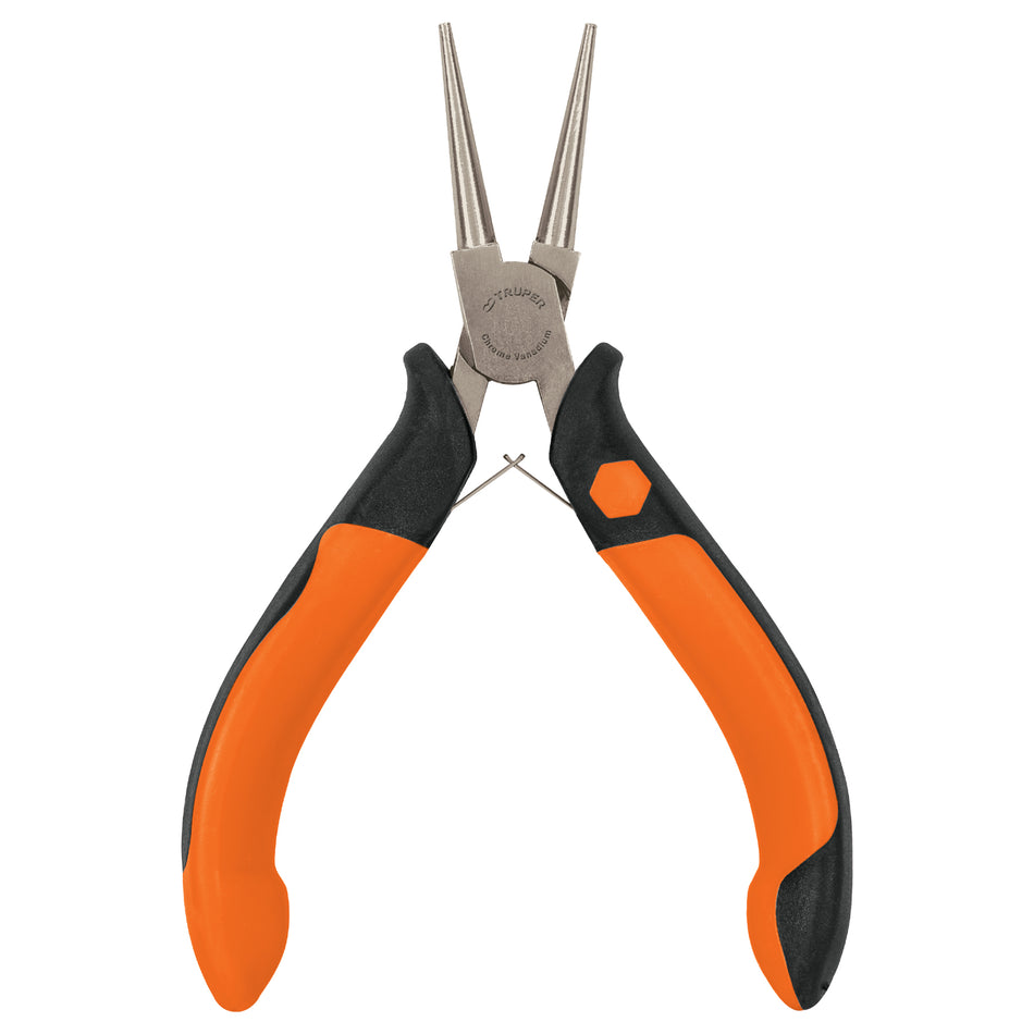 Mini pinza de punta redonda 5' mango Comfort Grip, Truper Caja con 6, 17370