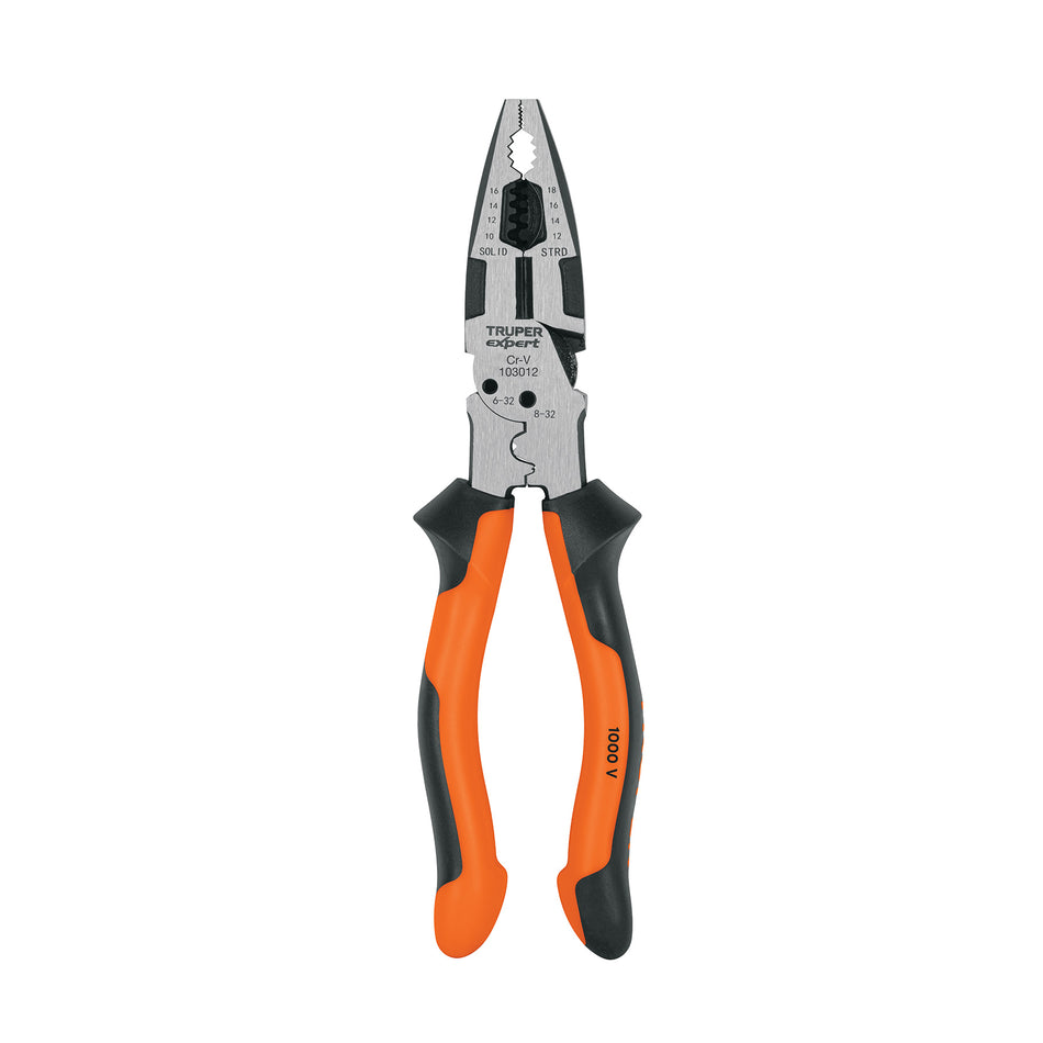 Pinza multiuso 8' electricista, comfort grip, Truper Expert Caja con 3, 103012