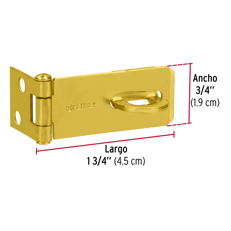Portacandado de acero latonado 1-3/4', Hermex Caja con 6, 43730