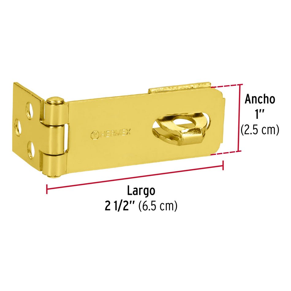 Portacandado de acero latonado 2-1/2', Hermex Caja con 6, 43735
