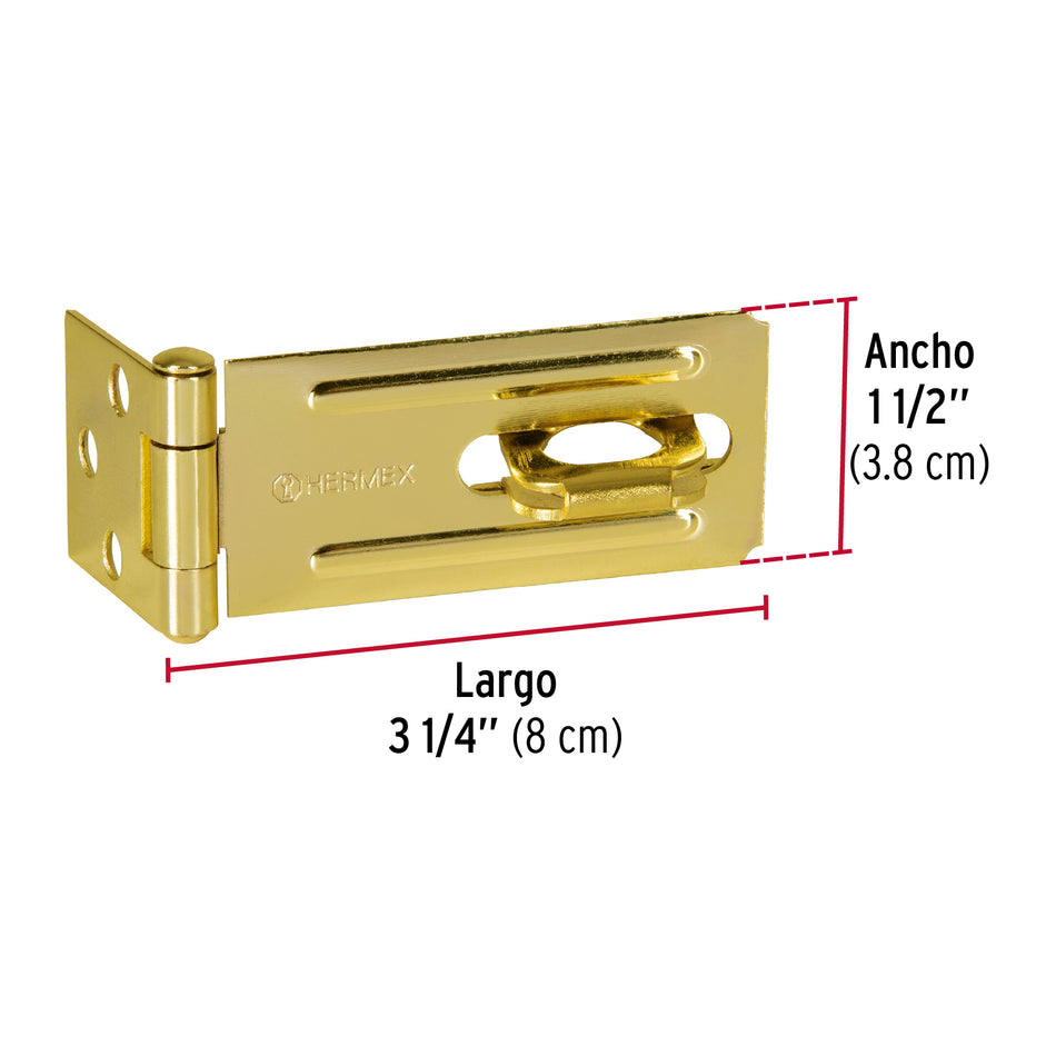 Portacandado de acero latonado 3-1/4', Hermex Caja con 6, 43740