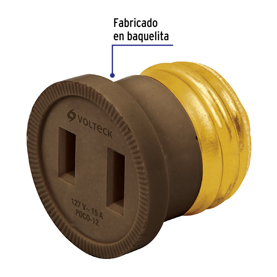 Adaptador de portalámpara a contacto, Volteck Caja con 10, 46490