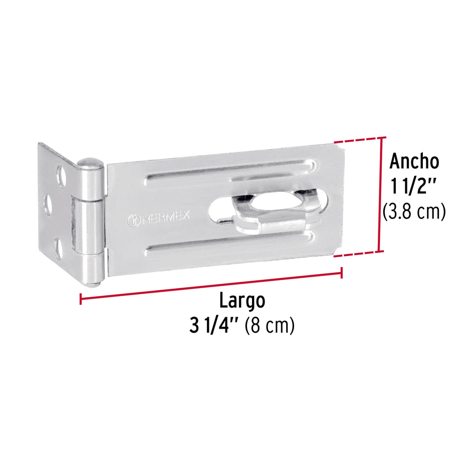 Portacandado de acero zincado 3-1/4', Hermex Caja con 6, 43741