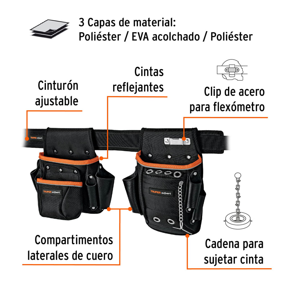 Porta herramientas de poliéster, 16 compartimentos, Expert, 101801