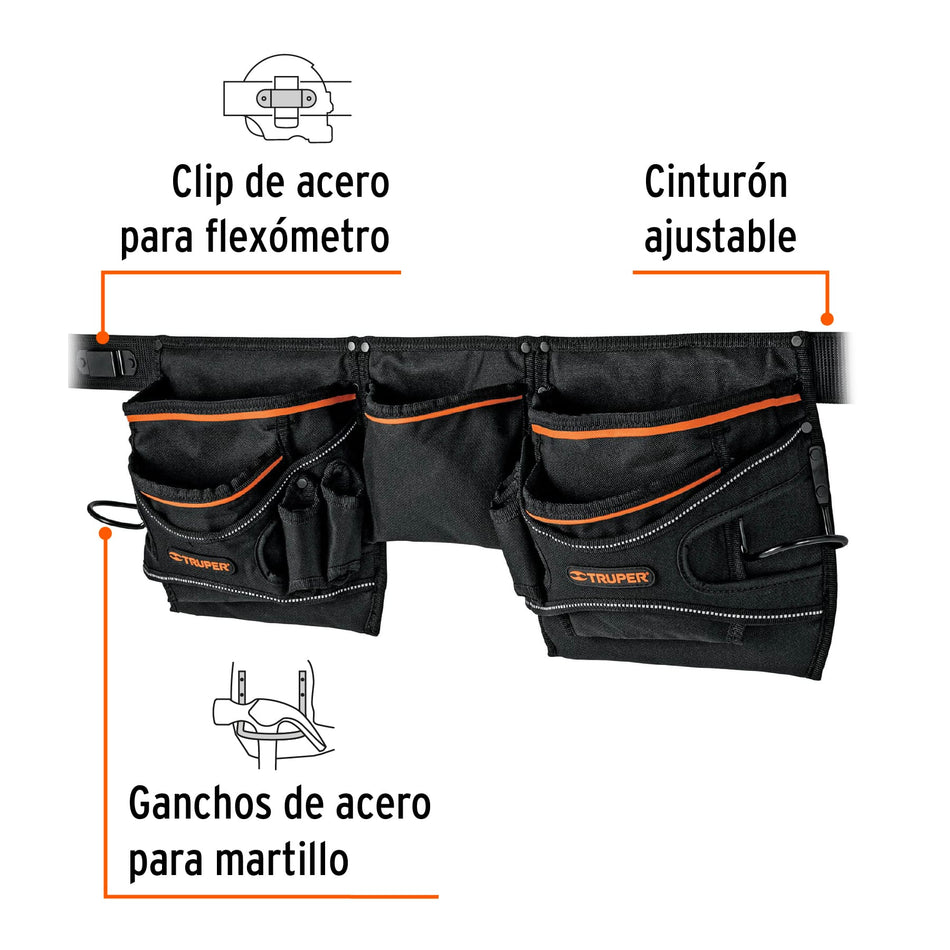 Porta herramientas de poliéster, 20 compartimentos, Truper Caja con 2, 15314