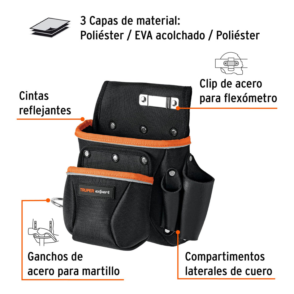Porta herramientas de poliéster, 6 compartimentos, Expert Caja con 2, 101803