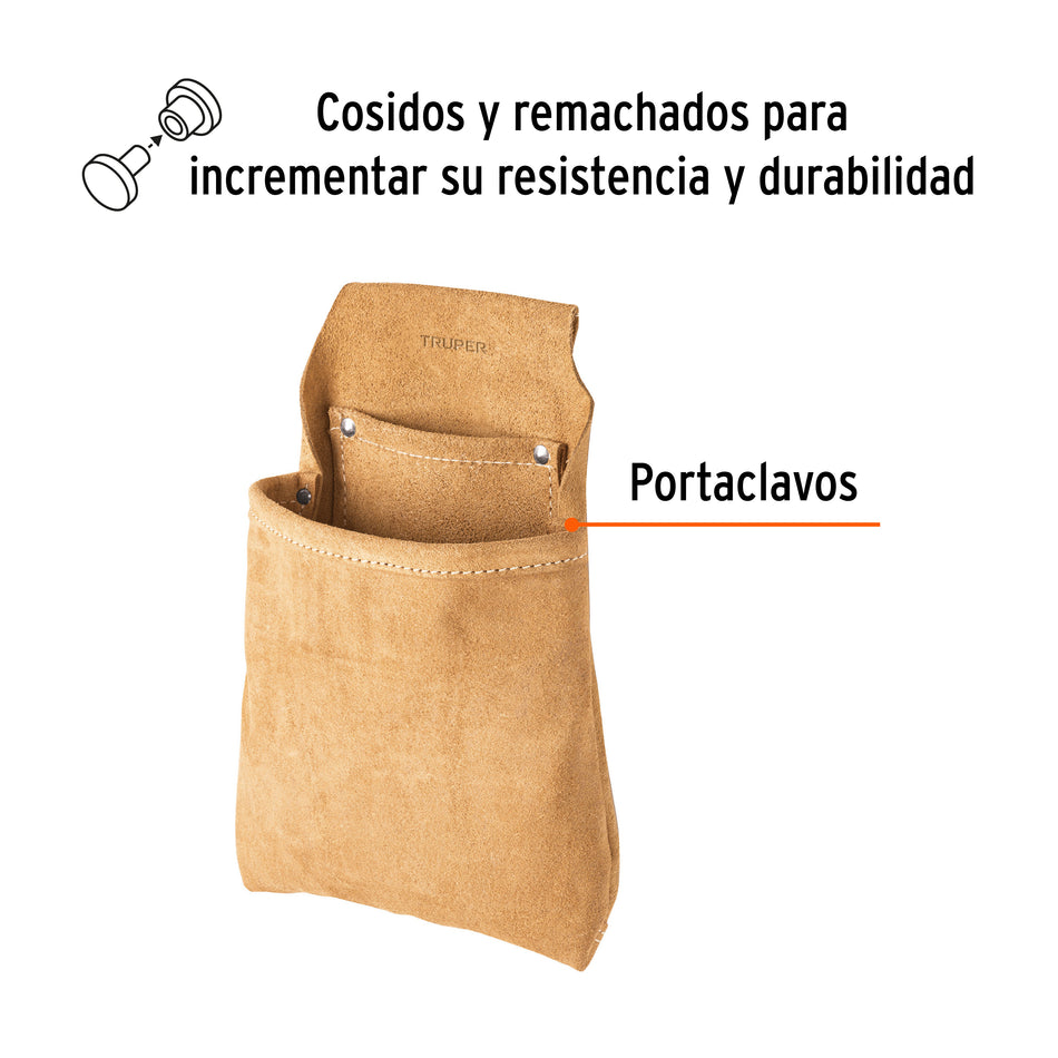 Porta herramientas de clavos con 2 compartimentos, Truper Caja con 4, 11516