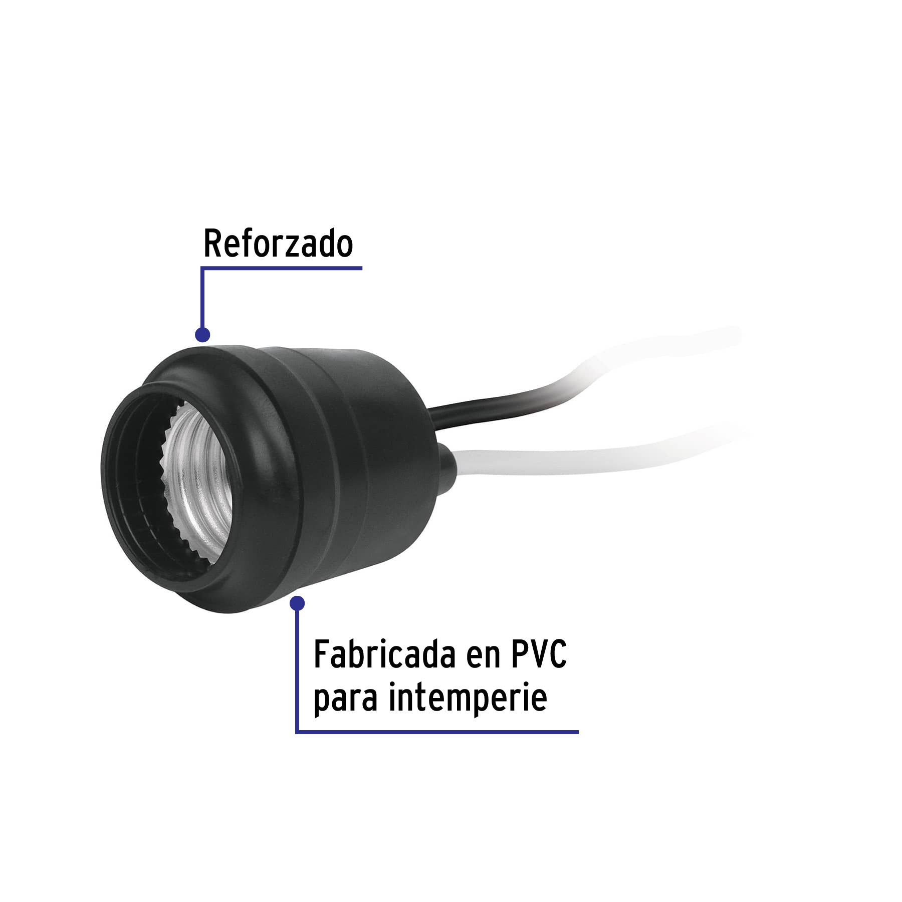 Portalámpara para intemperie, reforzada , Volteck, 47110