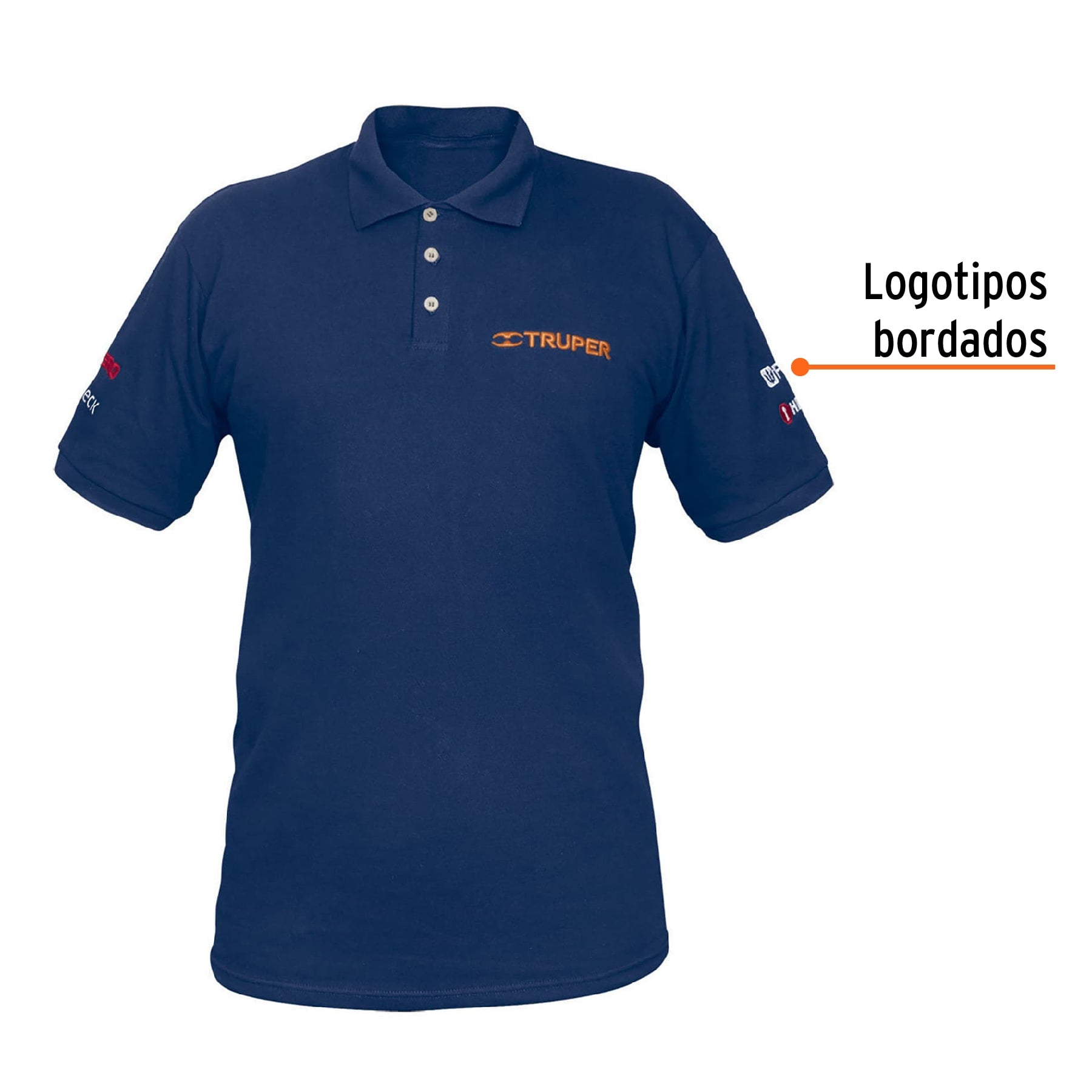 Playera polo para hombre, azul, G, Truper, 60463