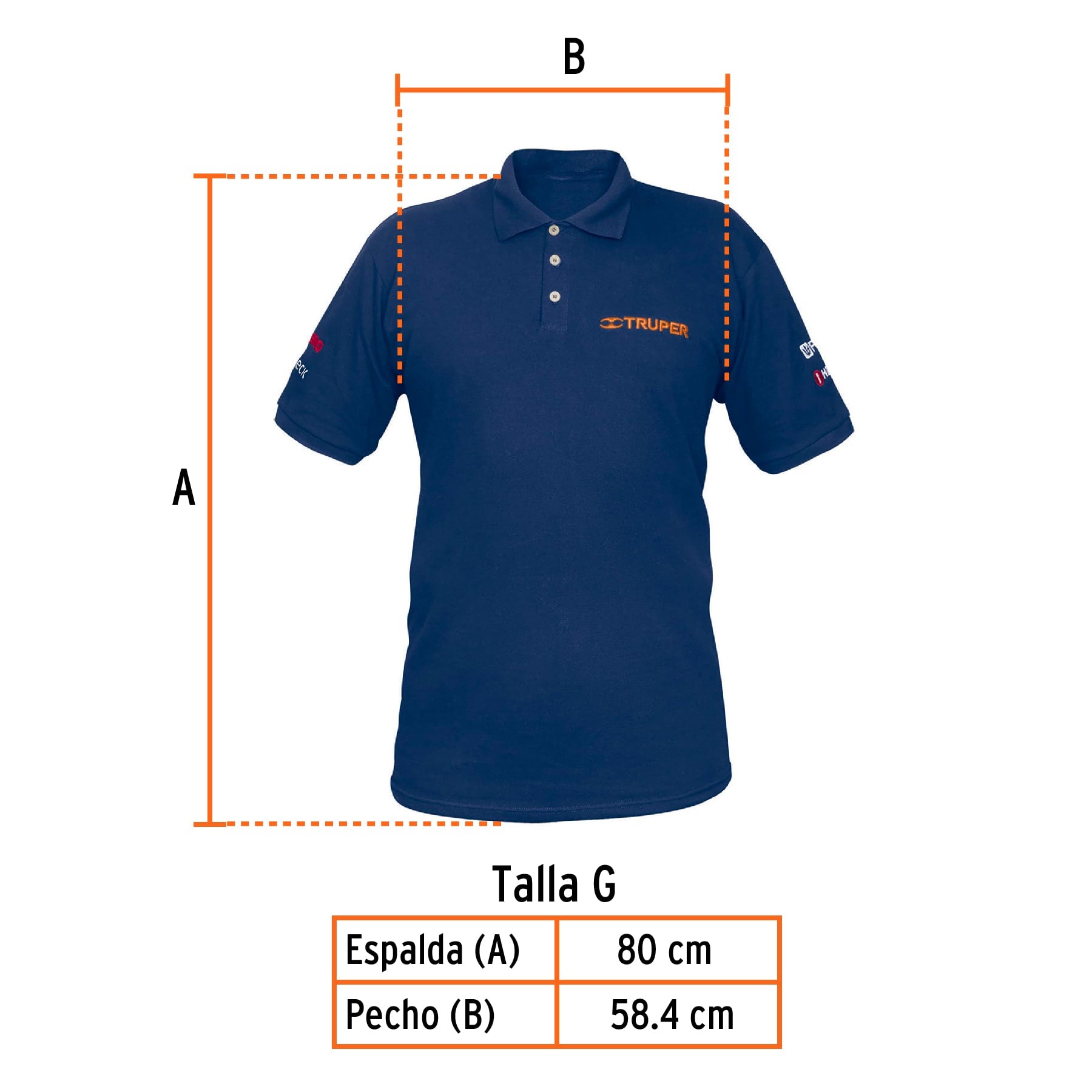 Playera polo para hombre, azul, G, Truper, 60463