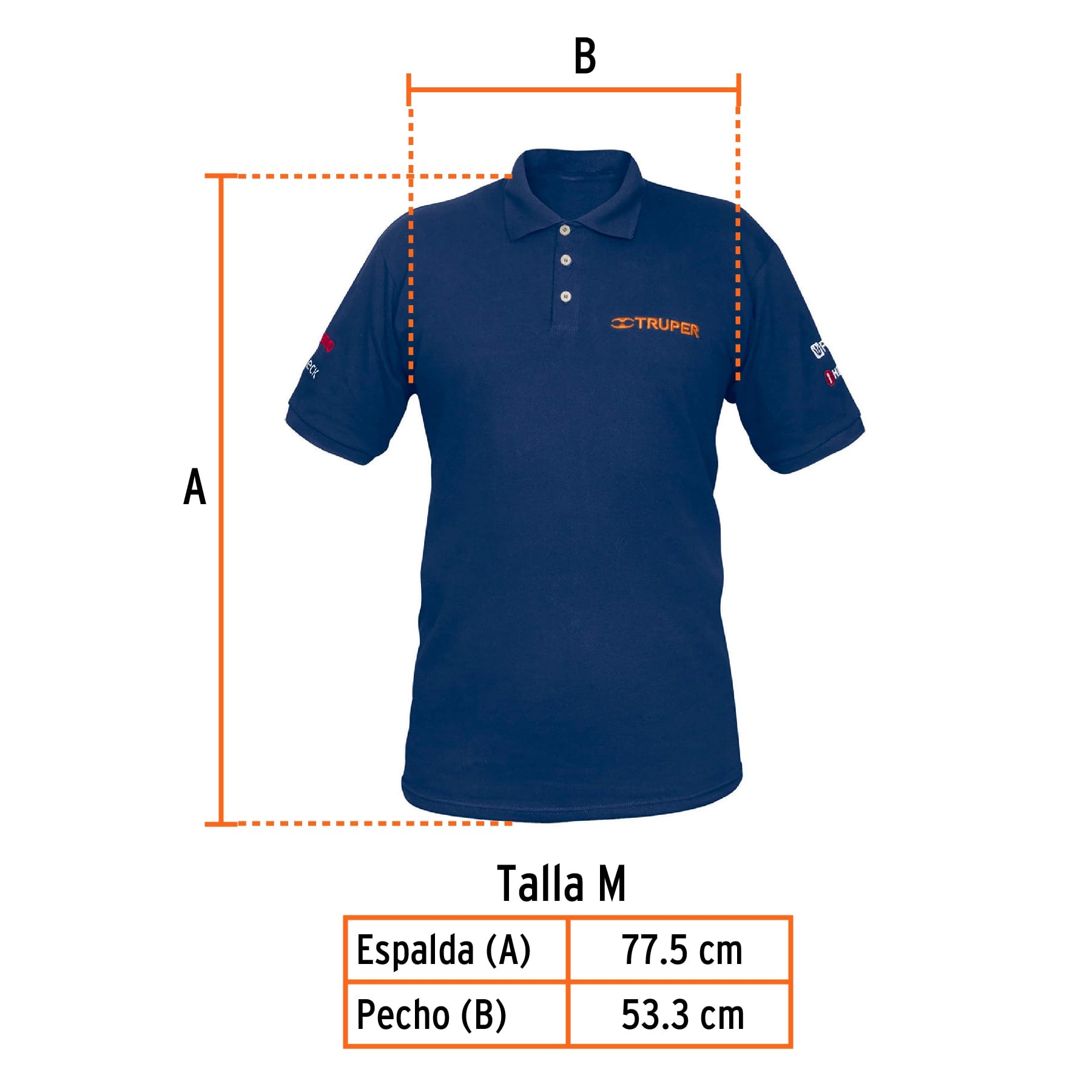 Playera polo para hombre, azul, M, Truper, 60464